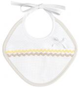Rhombus Baby Bib - Baby Bear - Dove-Grey