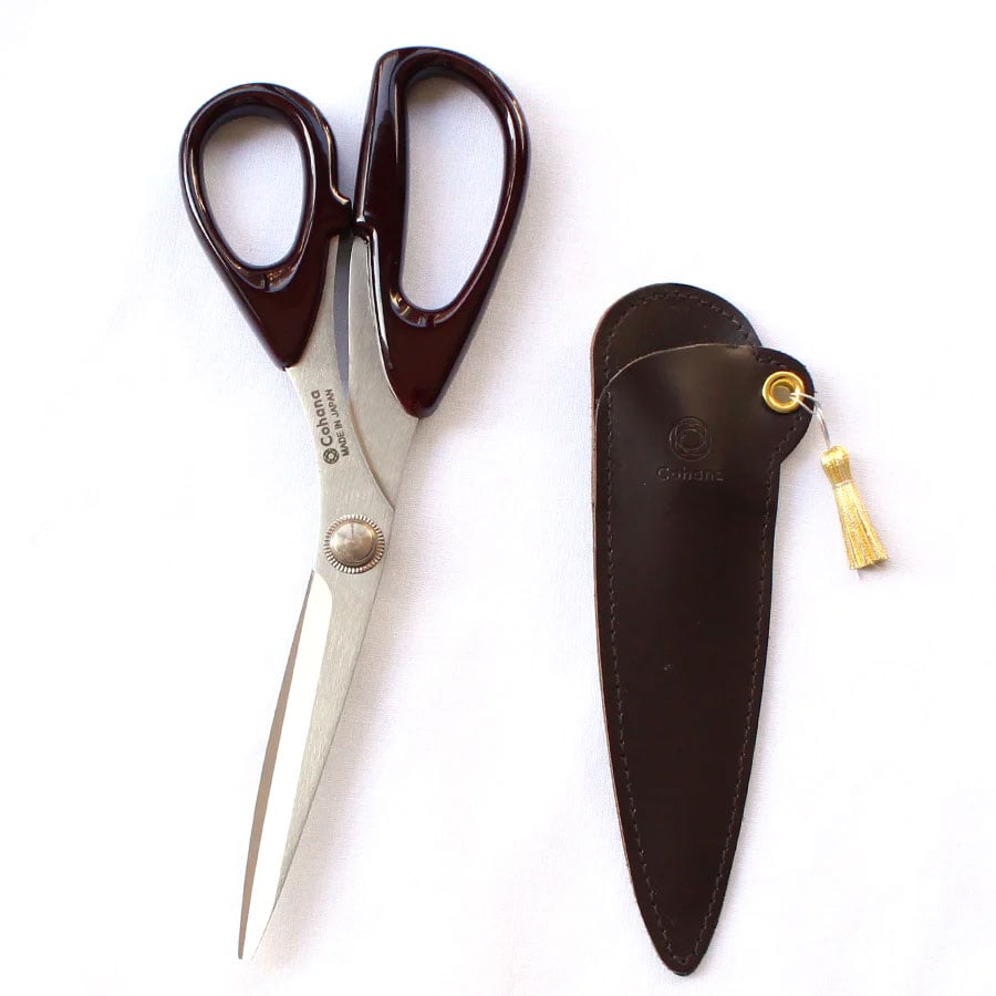 Seki Sewing Shears with Lacquered Handles - Tamenuri Dark Brown