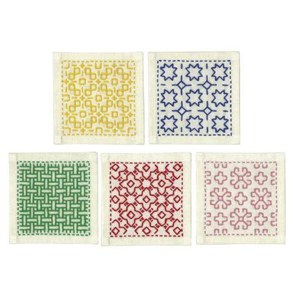 Kit Sashiko Olympus - Blue, pink, green, yellow, red and beige