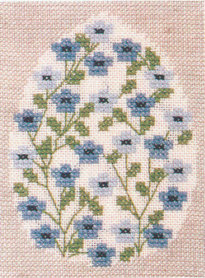 Blu Flowers in Egg