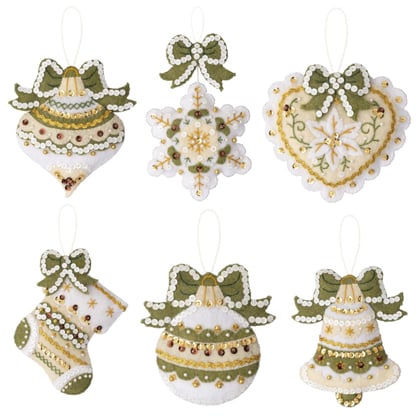 Felt Ornaments Applique Kit - Holiday Glitz