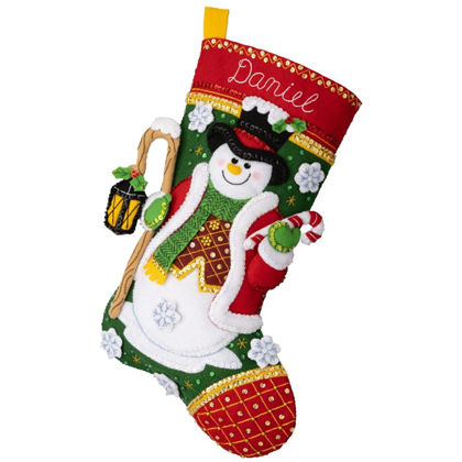 Light upon the holidays Felt Stocking Applique