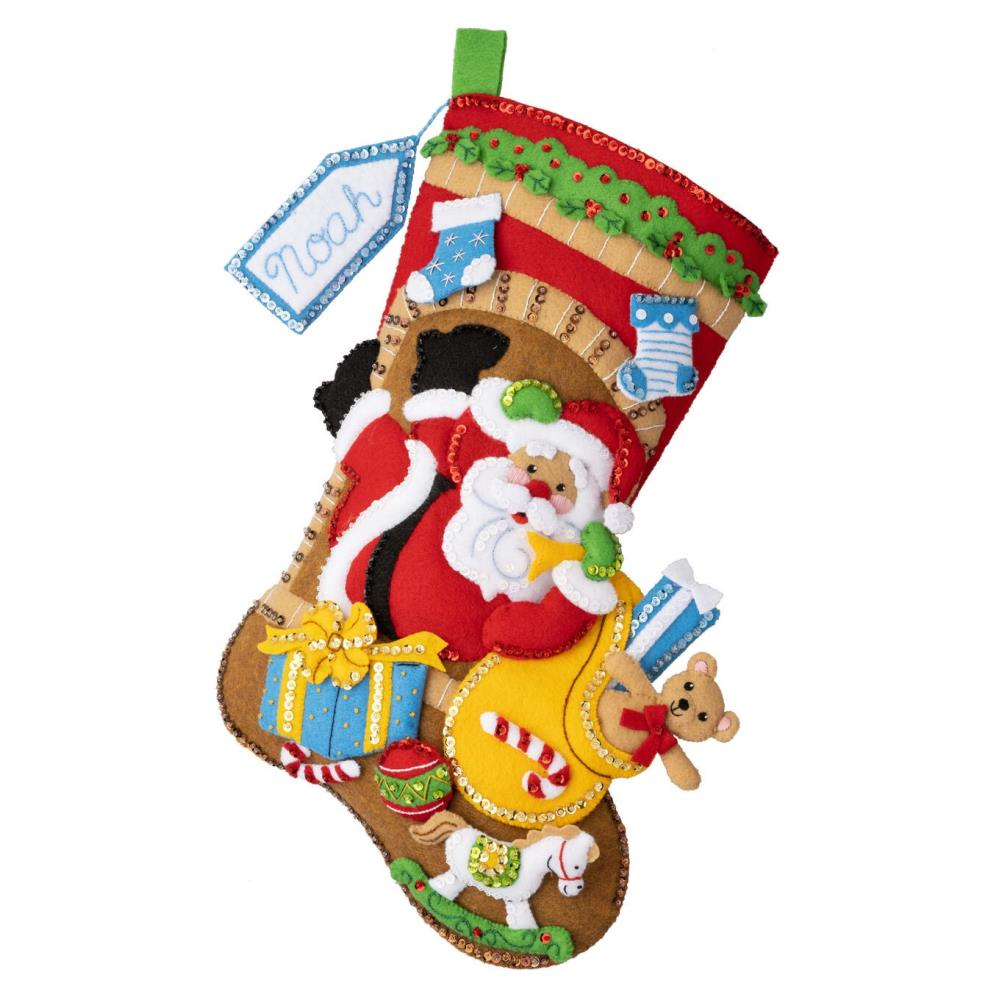 Fireplace Folly Felt Stocking Applique From Bucilla - Bucilla - Kits - Casa  Cenina