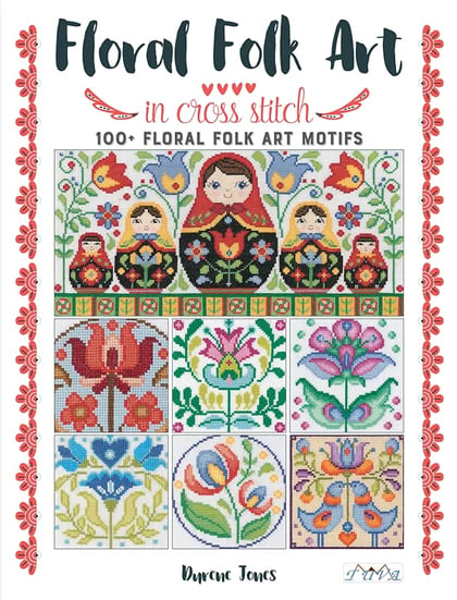 Floral Folk Art in Cross Stitch