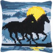 Front Cushion: Horses in moonlight