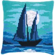 Front Cushion: Sailboat in moonlight