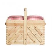 Sewing box in light rubber wood