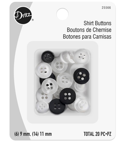 Shirt Buttons - Black and white