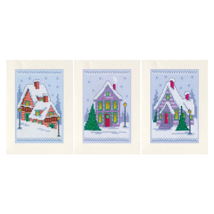 Greeting Cards: Winter Houses - Set of 3