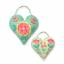 2 Small folk art floral hearts Felt kit