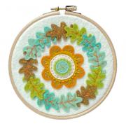 Felt Kit - Autumn leaves and flower - with frame