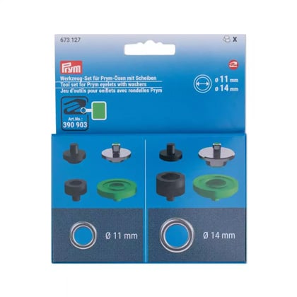 Tool set for eyelets with washers - 11+14mm