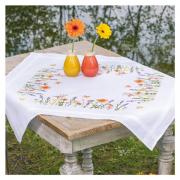 Squared Tablecloth - Lavender and field flowers
