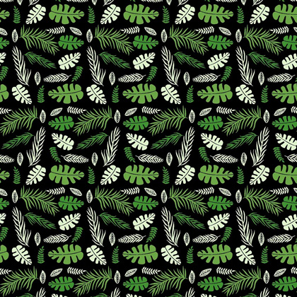 Tropical - Leaves on black