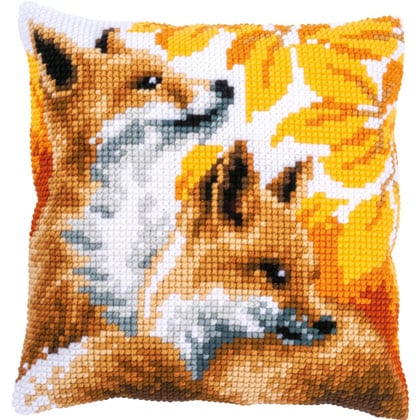Front Cushion: Foxes in Autumn