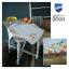 Squared Tablecloth - Chickadees with cape gooseberry