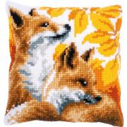 Front Cushion: Foxes in Autumn