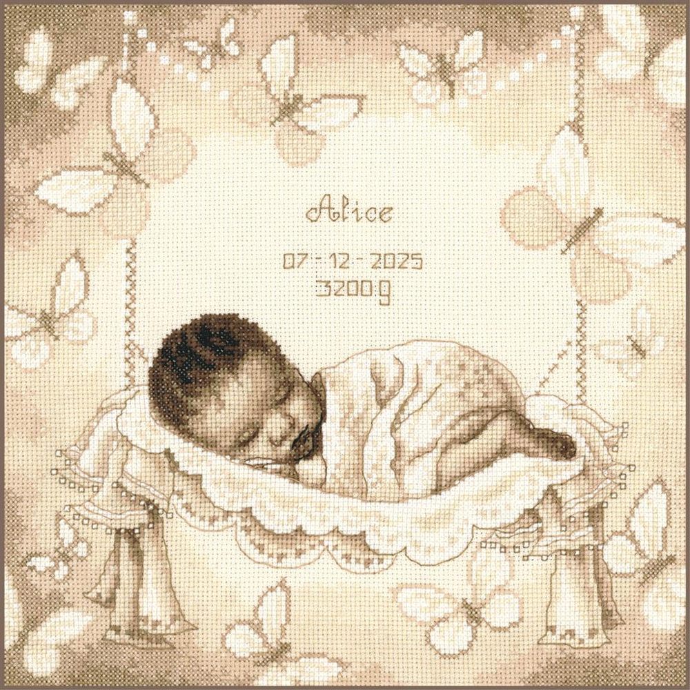 Baby in hammock From Vervaco - Sepia Collection - Cross-Stitch Kits Kits -  Casa Cenina