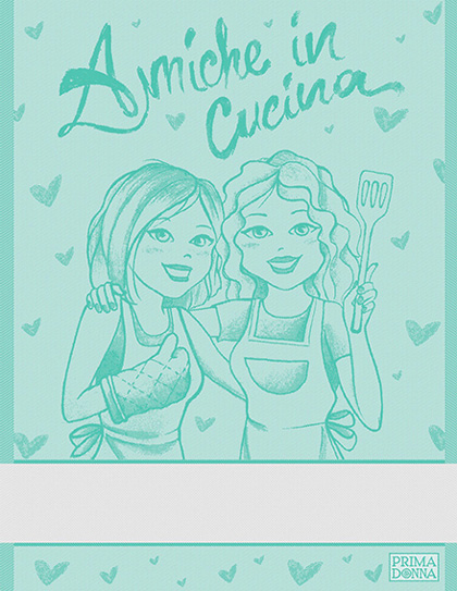 Kitchen towel - Friends In The Kitchen - Sea green