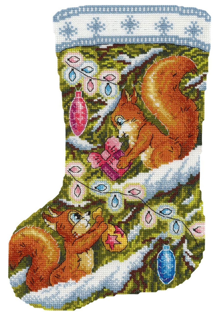 We Three Kings Completed Cross Stitch Christmas Stocking