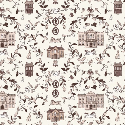 Pride and Prejudice - Pemberley Cream 45x110cm.