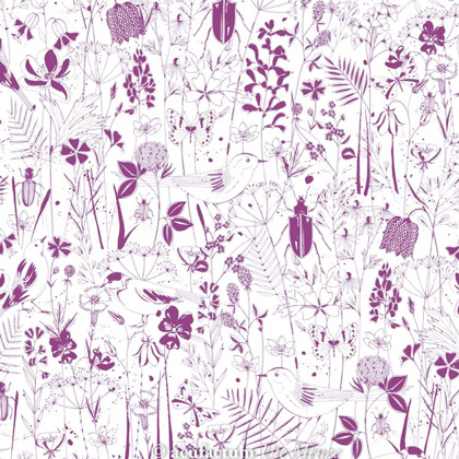 Wiesenglück beere - 50x150cm.