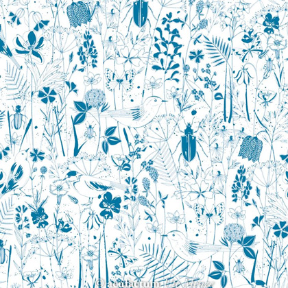 Wiesenglück petrol - 50x150cm.
