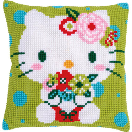Cushion - Hello Kitty Green Floral