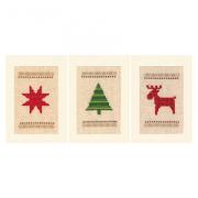 Greeting Cards: Checkered Christmas trees - Set of 3