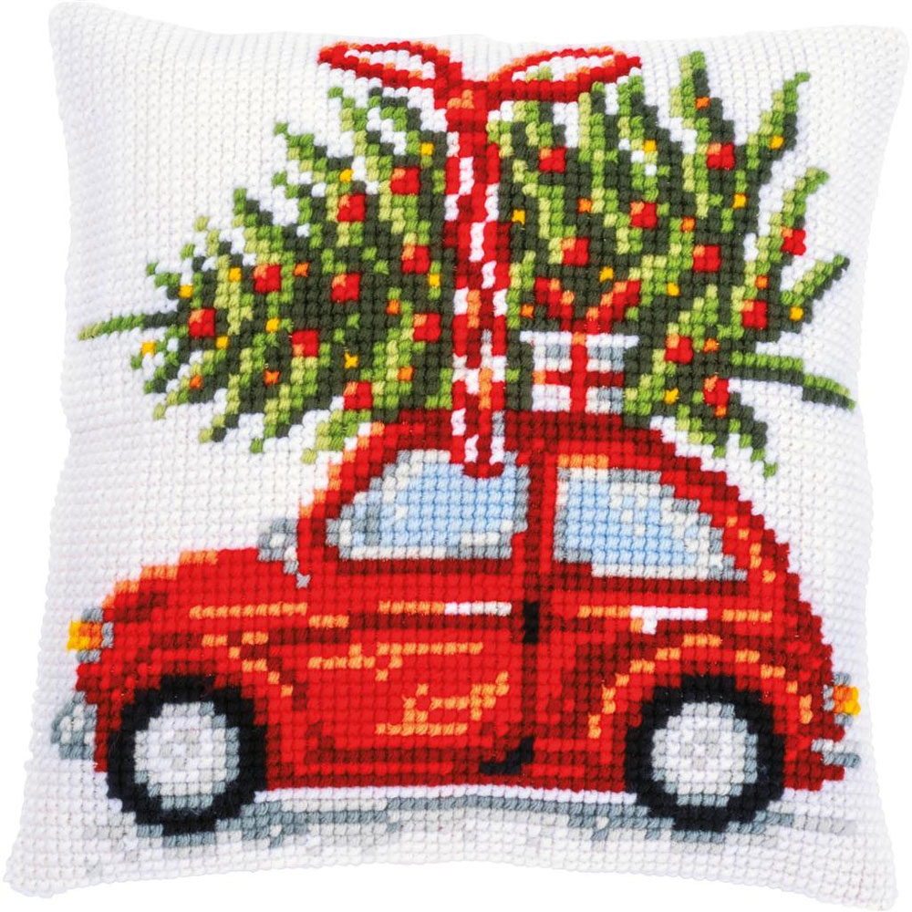 Front Cushion: Christmas Car From Vervaco - Christmas - Cross-Stitch Kits  Kits - Casa Cenina