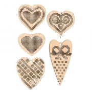 Little embroidery decoration set - Hearts