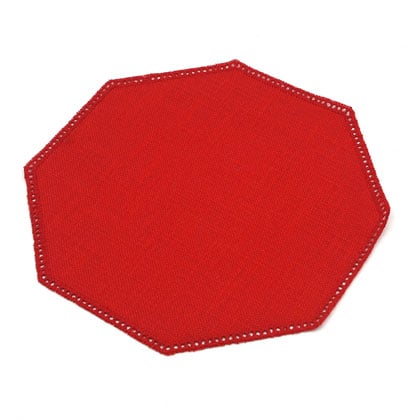 Octagon Color:red Diamond Octagon - Red 19x19 From Zweigart - Zweigart Doilies - Fabrics ...