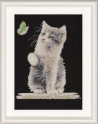 Cat with Butterfly - Black