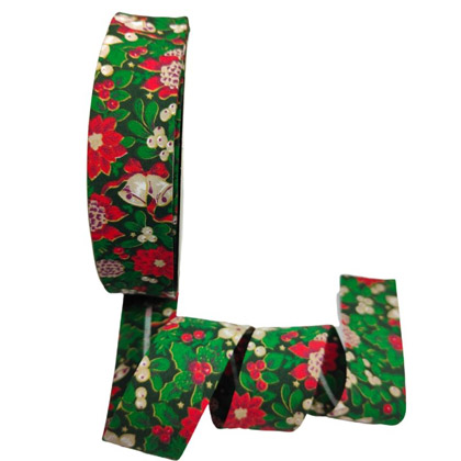 Mistletoe & Holly Folded Bias - Green (18 mm)