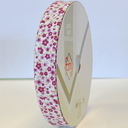 Fancy Folded Bias - Pink Buds (30 mm)