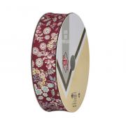 Desire Folded Bias - Flowers on Burgundy (30 mm)