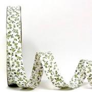 Floral Folded Bias - Green Little Flowers (18 mm)