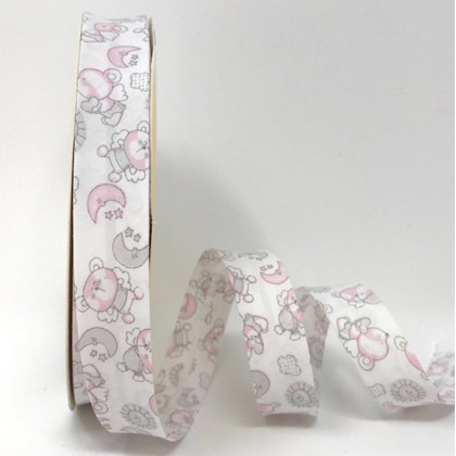 Teddy Folded Bias - Pink (18 mm)