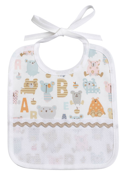 Baby Bib - Primi Passi Lettere - Dove-grey