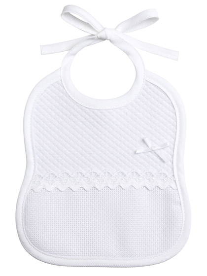 Baby Bib - Zig Zag - White