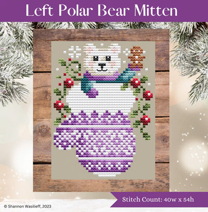 Left Polar Bear Mitten