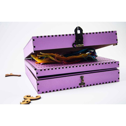 Needle organizer and yarn holder - 210 holes - Lavender