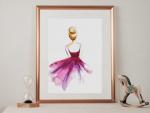 Danseuse dos tutu fuschia