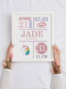 Tableau de naissance Licorne