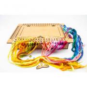 Needle organizer and yarn holder - 66 holes - Walnut