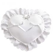 Wedding ring bearer pillow - Heart - White