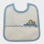 Bib with aida canvas pocket - Boat - Blue