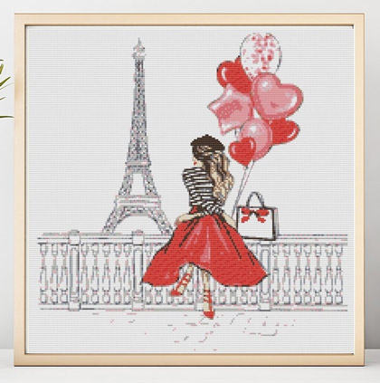 Paris, ballons rouges et béret noir