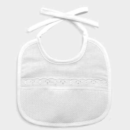 Linen blend bib - White