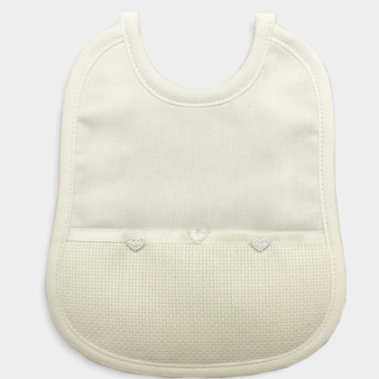 Bib with hearts - Beige